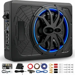 Subwoofer Slim 10" 1200W Activo - Bajo con Planta Integrada y Entrada Hi/Low