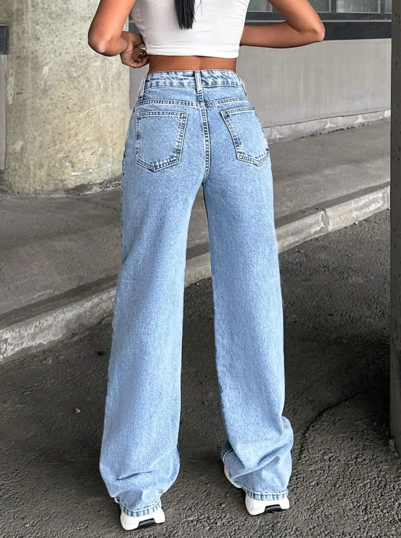 Increíbles Jeans Rectos de Estilo Vintage - Tiro Bajo y Diamantes 2026 - Imagen 5