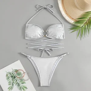 Bikini Set Beachwear Essentials Blanco - Trajes de Baño de Secado Rápido 2026