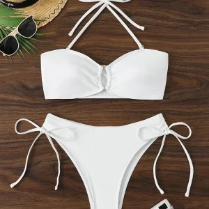 Bikini Bandeau de Tiro Alto - Traje de Baño de Dos Piezas Sexy Exclusivo 2026