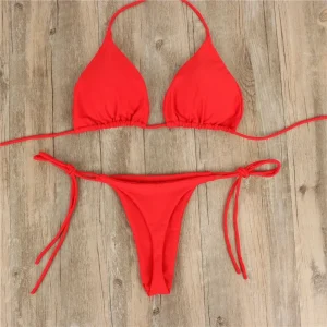 Bikini Thong Ultra Fino - Traje de Baño Top 10 Exclusivo Seamless con Amarre Lateral Sexy