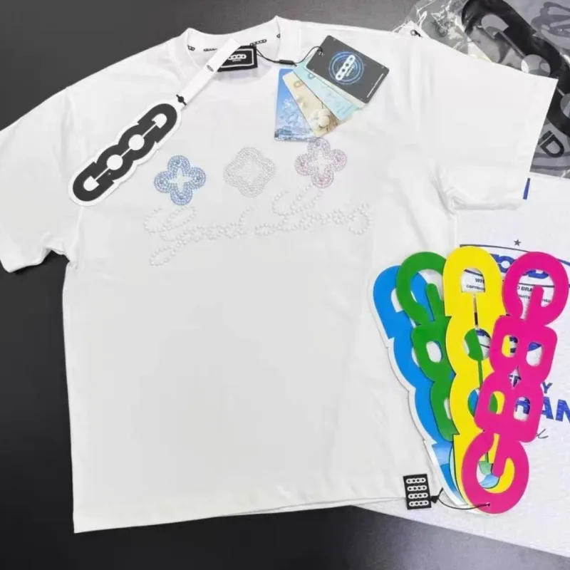 Camiseta con diamantes | Camiseta GOODBRAND Flor Bordada 2026 - Imagen 8